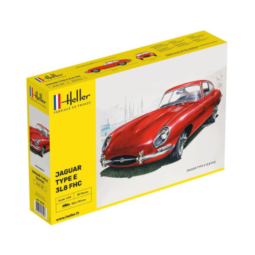 KIT PARA MONTAR HELLER JAGUAR TYPE E 3L8 FHC 1/24 85 PEÇAS HLR 80709